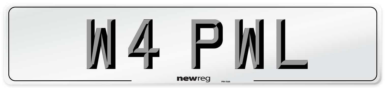 W4 PWL Number Plate from New Reg